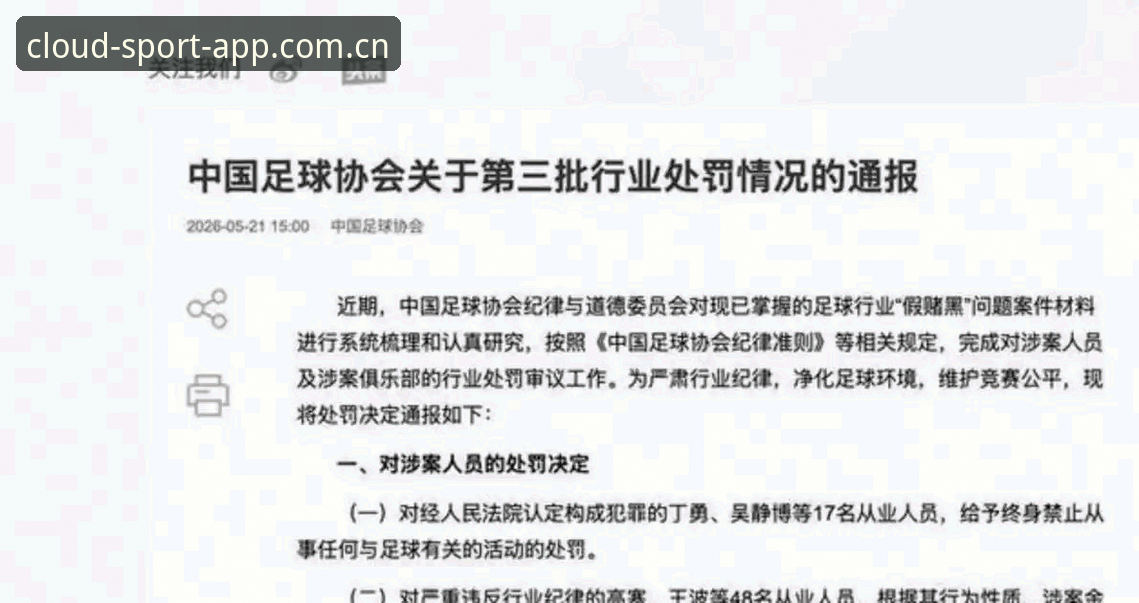 中国足协第三批禁足名单详解：65人受罚背后的行业警示